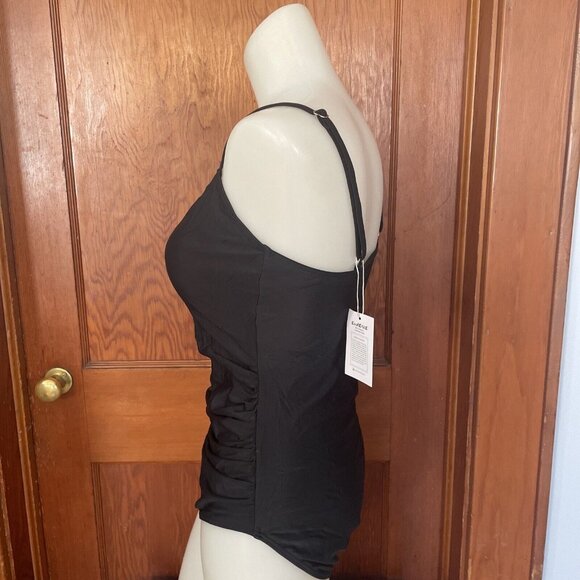 Eomenie Women's One Piece Swimsuit Tummy Control,1 Piece Swimsuit, SIZE L, Black - Picture 4 of 9